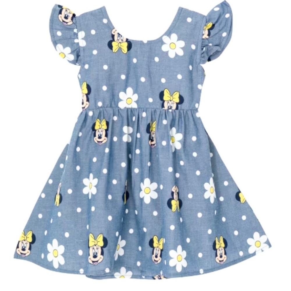 Disney Minnie‎ Mouse Daisy Polka Dot Dress Girls 4T Blue